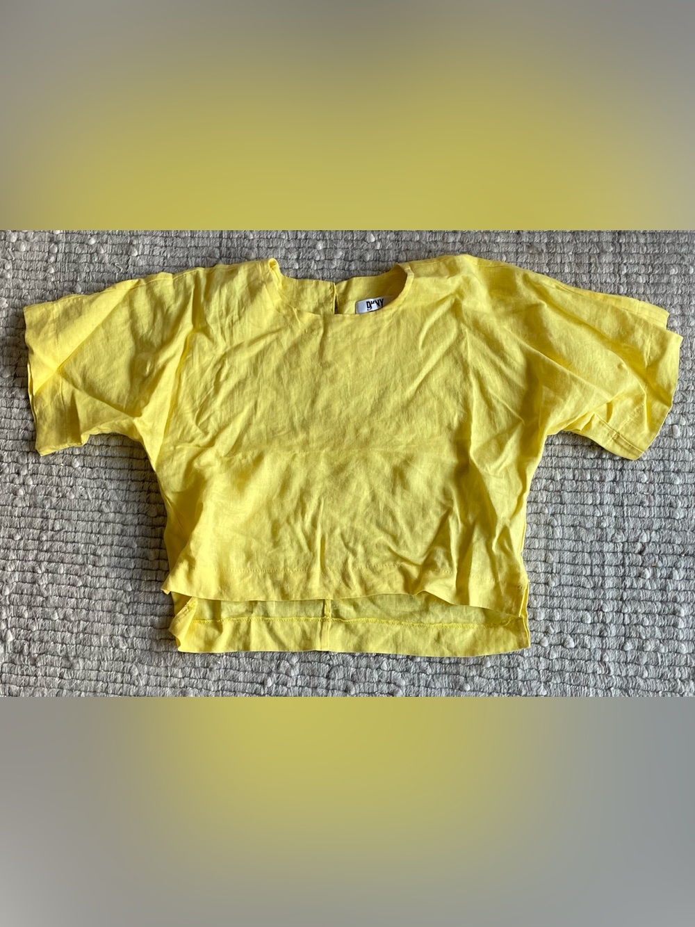 DKNY Bright Yellow Short Sleeve Cropped Tee